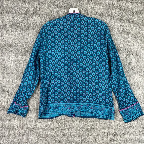 Lucky Brand Womens Pajama Top Medium Button Up‎ Long Sleeve Sleepwear Lounge PJs - Picture 2 of 7